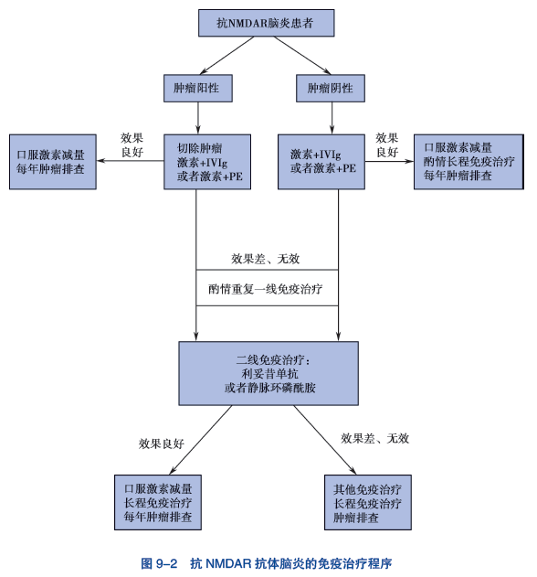 图 9-2 抗 NMDAR 抗体脑炎的免疫治疗程序